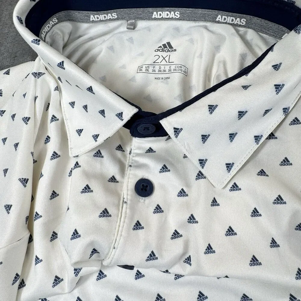 Adidas Sz XXL Mirror Lake Golf Ultimate Adi Print AOP UPF-50 Golf Polo Shirt Men